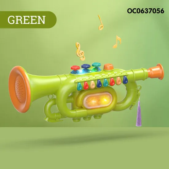 Wholesale Intellectual Plastic Musical Educational Toys Trumpet Instrument Electronic Horn for Kids