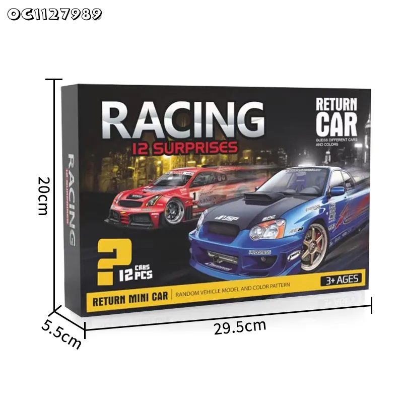 Wholesale Children Mini Diecast 12 Pieces Children Die Cast Metal Racing Car Model Custom Toys for Kids