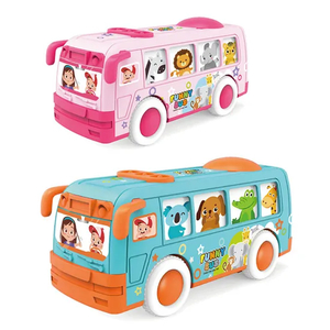 Wholesale Plastic Friction Custom Cartoon Plastic School Bus Model Toys for Kids