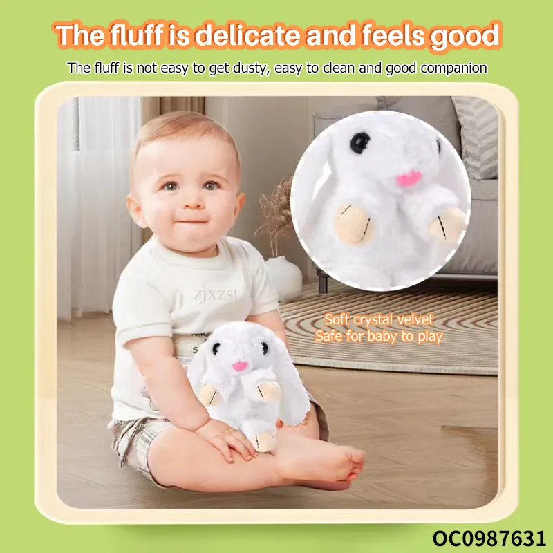 Wholesale Plush Dancing and Singing Electronic Talking Custom Long Ear Rabbit Stuffed Baby Plush Toy