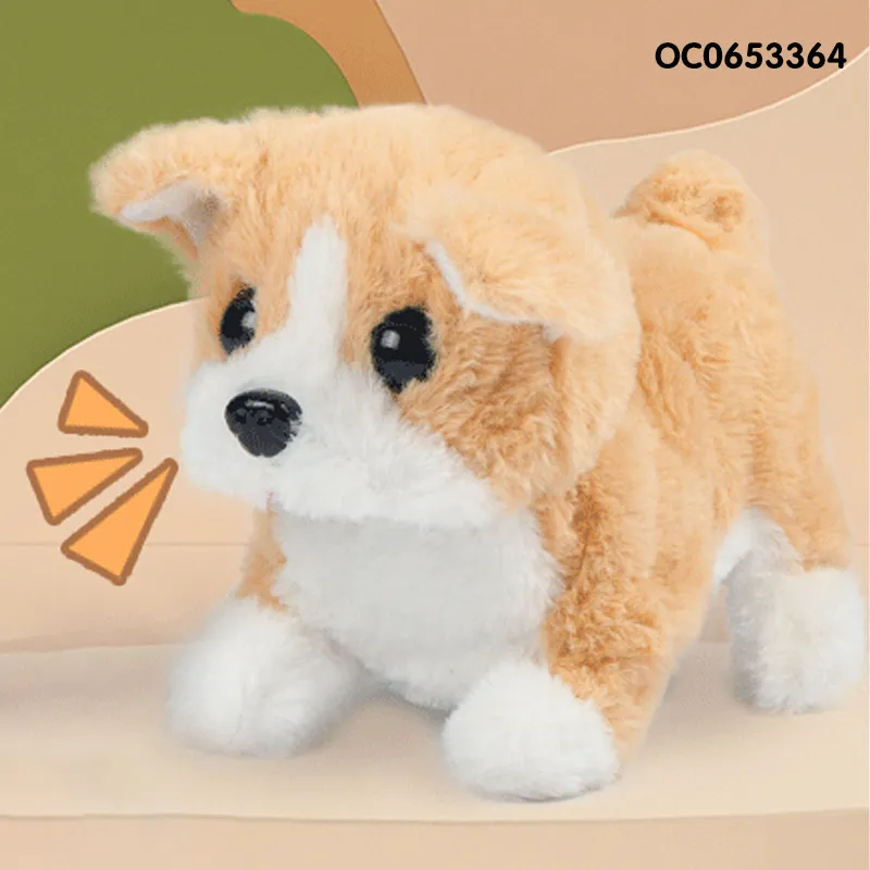 Wholesale Electric Stuffed Pet Friendly Interactive Walking Custom Plush Dog Toy