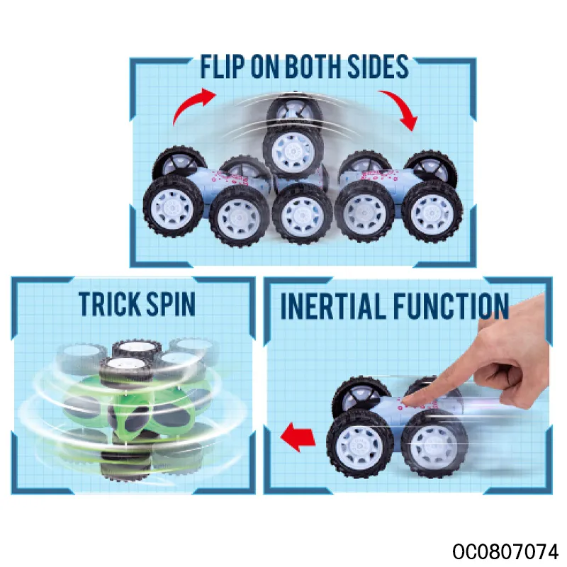 Wholesale 12 Pieces Baby Plastic Friction 360 Rotating Stunt Children's Toy Car