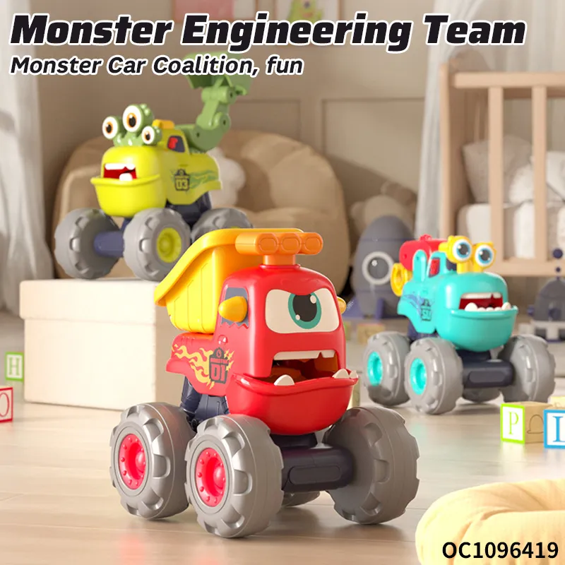 Wholesale Construction Vehicles Engineering Truck Model Push and Go Small Pull Back Toys Car