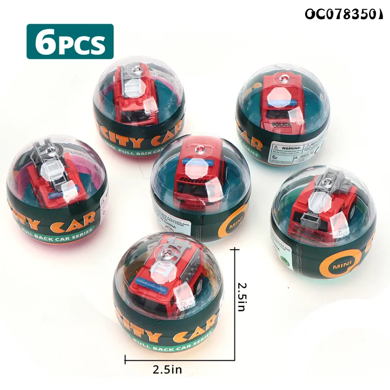 Wholesale Construction Pull Back Small Red Car Kids Fire Engine Truck Toys Set