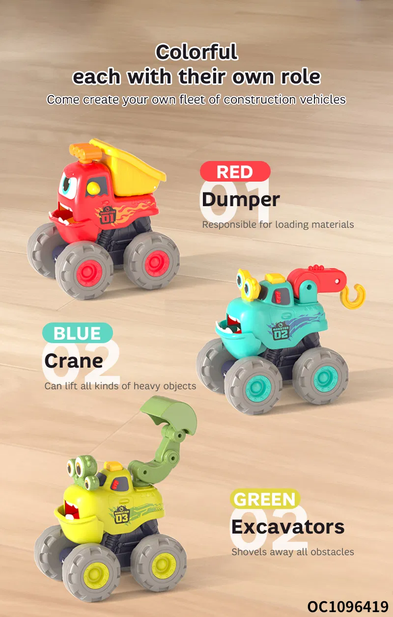 Wholesale Construction Vehicles Engineering Truck Model Push and Go Small Pull Back Toys Car