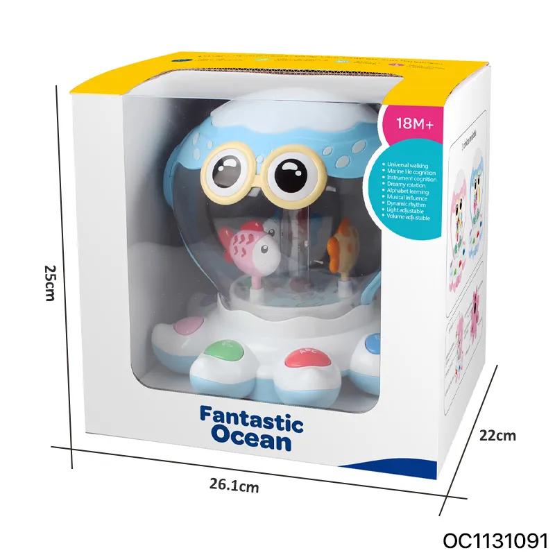 Wholesale Plastic Montessori Educational Interactive Musical Battery Operated Baby Hand Drum with Light and Music