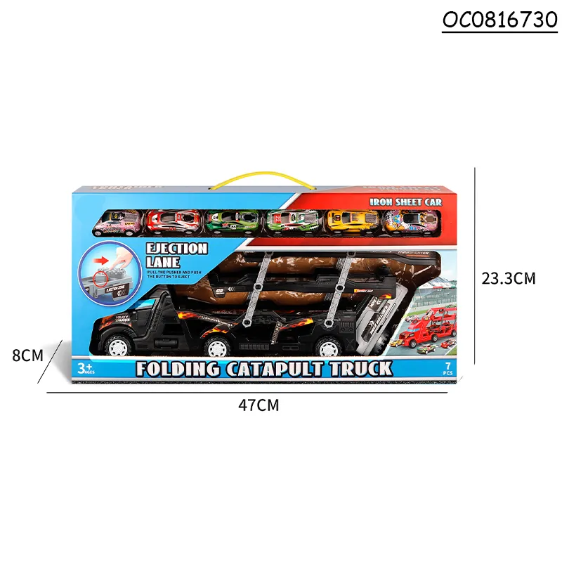 Wholesale Miniature Diecast Metal 6PCS Customized Alloy Cars Track Toy Truck Transport Car for Kids