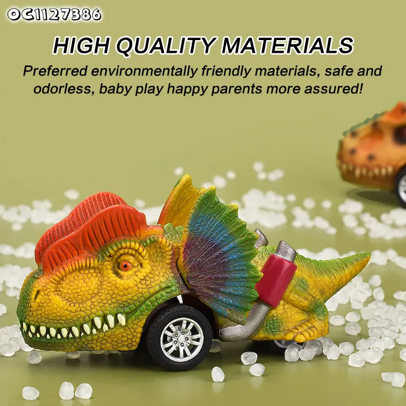 Wholesale Dinosaur Model Mini Pull Back Animal Car Plastic Cheap Small Toy Set