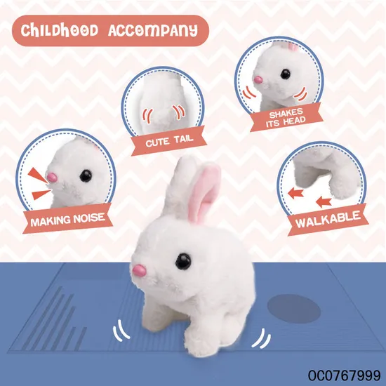Wholesale Stuffed Electric Walking Interactive Plush Children Custom Rabbit Plush Toy Doll