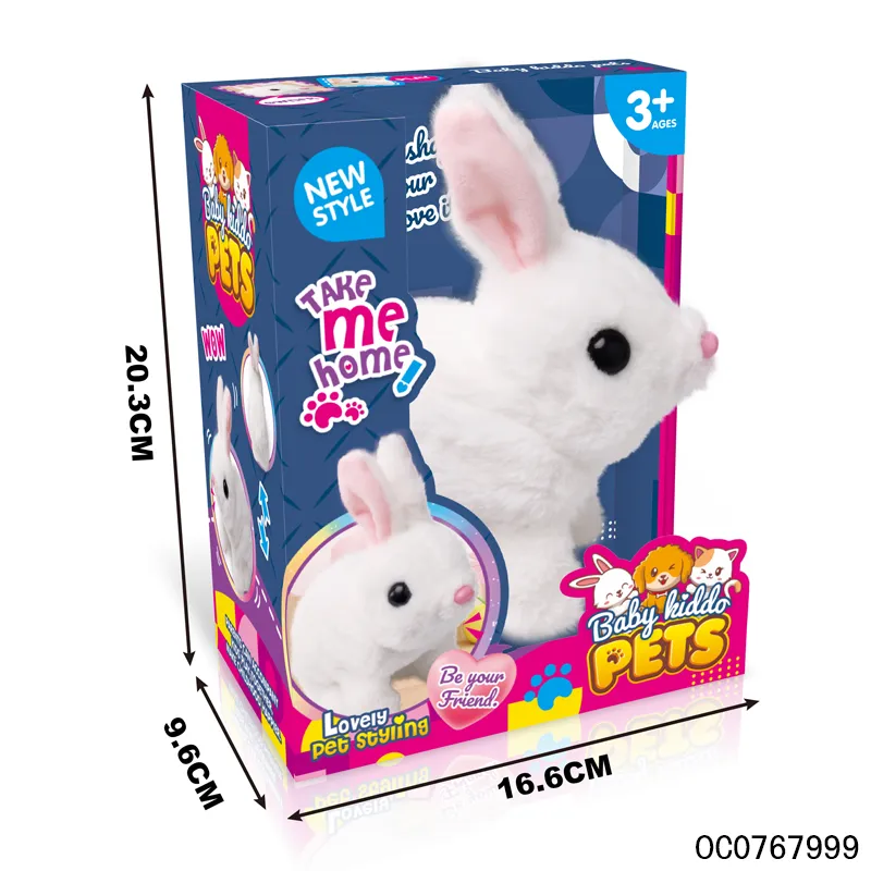 Wholesale Stuffed Electric Walking Interactive Plush Children Custom Rabbit Plush Toy Doll