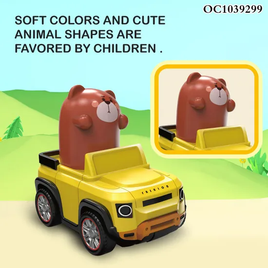 Wholesale Plastic Children Mini Novelty Toys Promotion Baby Press and Go Mini Funny Cartoon Animal Toys Car