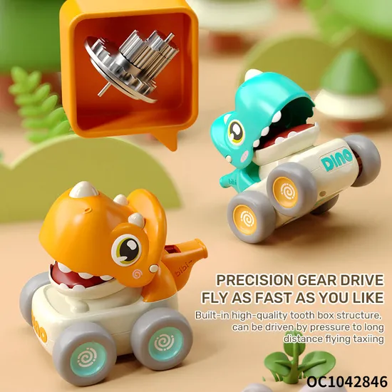 Wholesale Educational Soft Plastic Animals Car Dinosaur Truck Race Cars Press and Go Wheeled Gift Toys