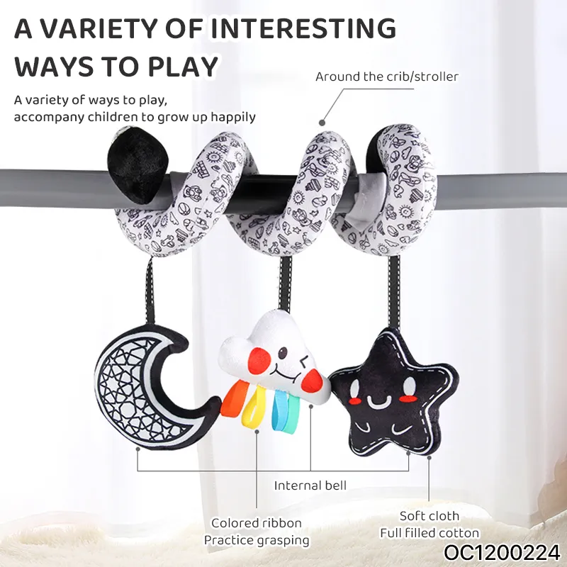 Wholesale Plush Stuffed Rotating Baby Soft Spiral Plush Baby Sensory Toy