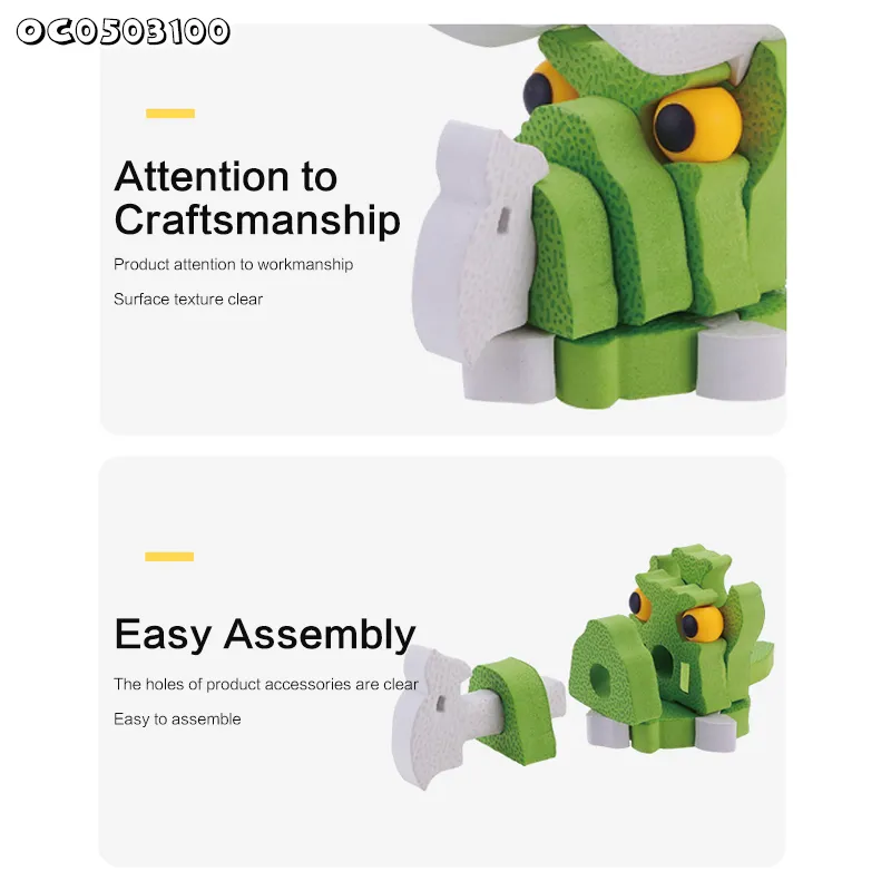 Creative Learning Game Kids Brain Development Toys Latest 3D Triceratops DIY Assemble Dinosaur Model Toy