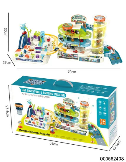 Kids Board Games Table Race Track Electric Car Parking Lot Park Play Adventure Toy