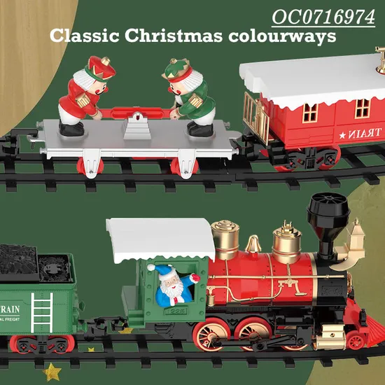 Christmas Decoration Lighted Musical Electric Train Toys with Track Set