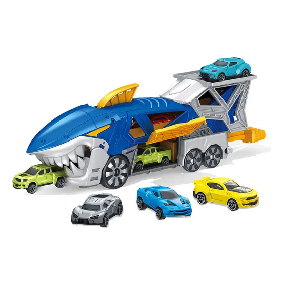 Children Indoor Toys New Design Sliding Tracks Catapult Shark Car Model Kit Toy with Mini Cars Wholesale