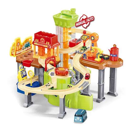 Assemble Electric Racing Car Adventure Slot Toy Track Gift Toys for Boys with Light
