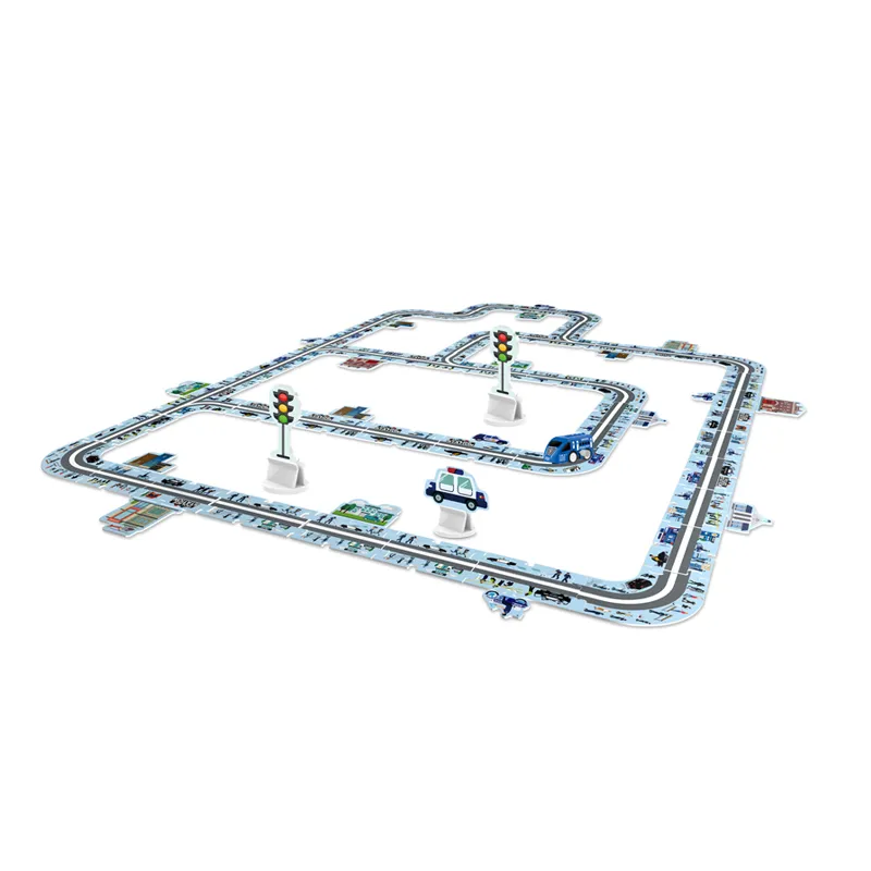 Theme New Novelty Toys Kids DIY Assembly Puzzle Board Game Track Toy with Wind up New Car Toy for Boys