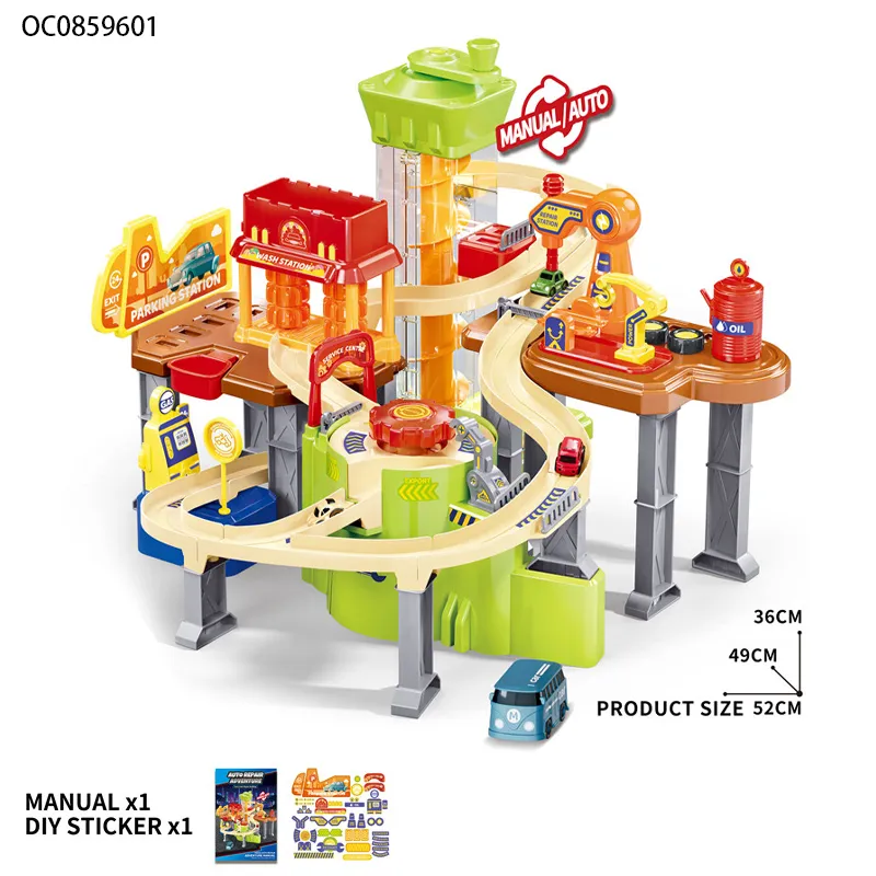Assemble Electric Racing Car Adventure Slot Toy Track Gift Toys for Boys with Light