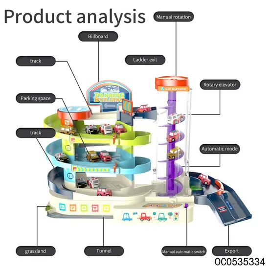 Electric Slot Adventure Car Racing Train Tracks Toys for Kids with Light Music