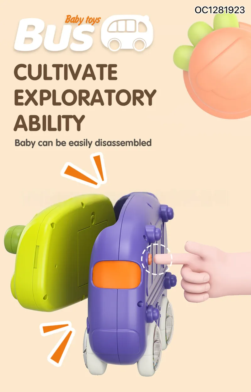 Children Educational Montessori Plastic Children Electric Baby Steering Wheel Interactive Musical Toys for Kids