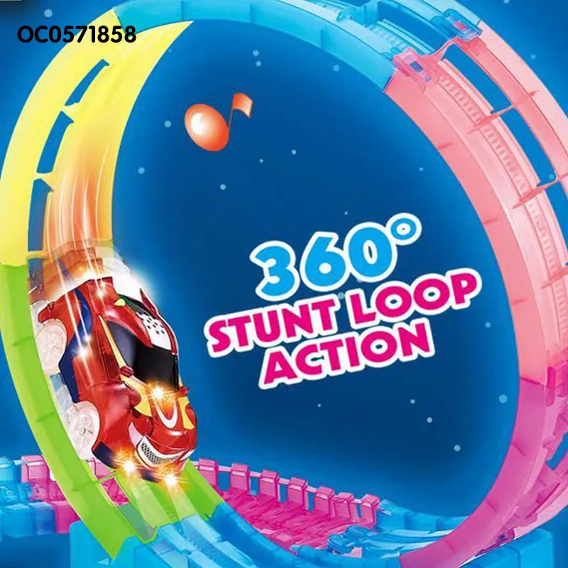 Remote Control Car Glow in The Dark Adventure Game Track Toys for Kids