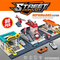 Boys Kids Gift Items Cartoon City Track Parking Lot Toy Gas Station Scenes Railway Racing Car Toys with 2PCS Alloy Car for Sale