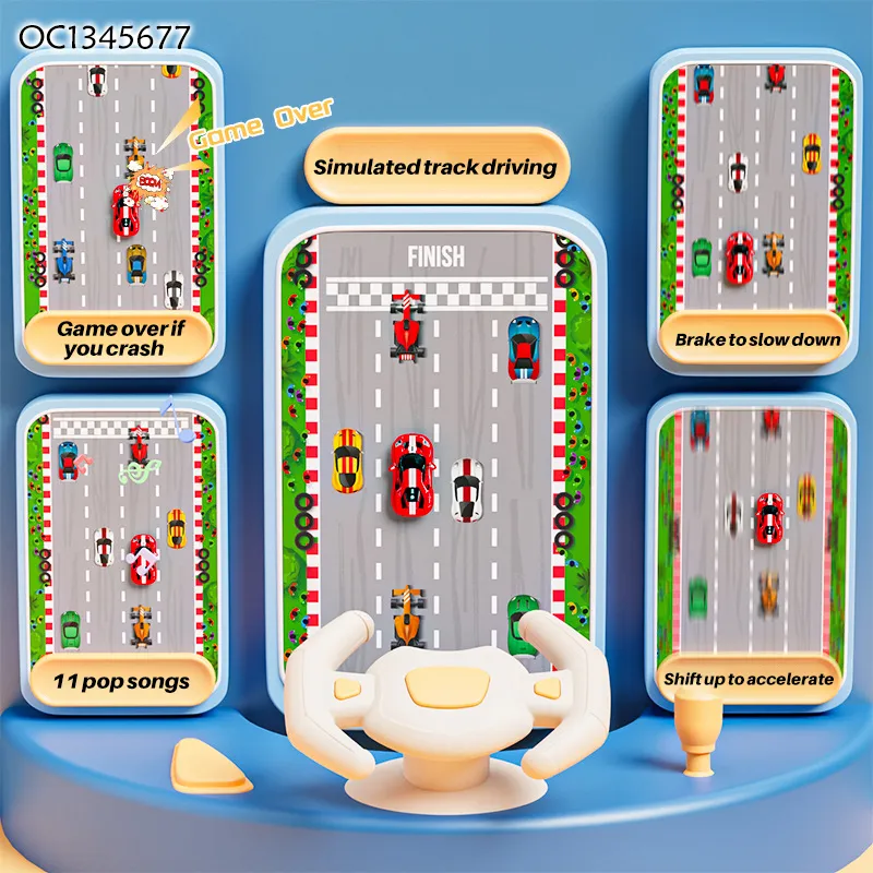 Wholesale Interactive Montessori Children Game Driving Interactive Racing Adventure Steering Wheel Educational Toy for Kids