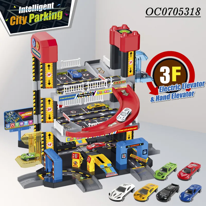 3 Floors Electric Slide Track Assembly Children Parking Lot Toys