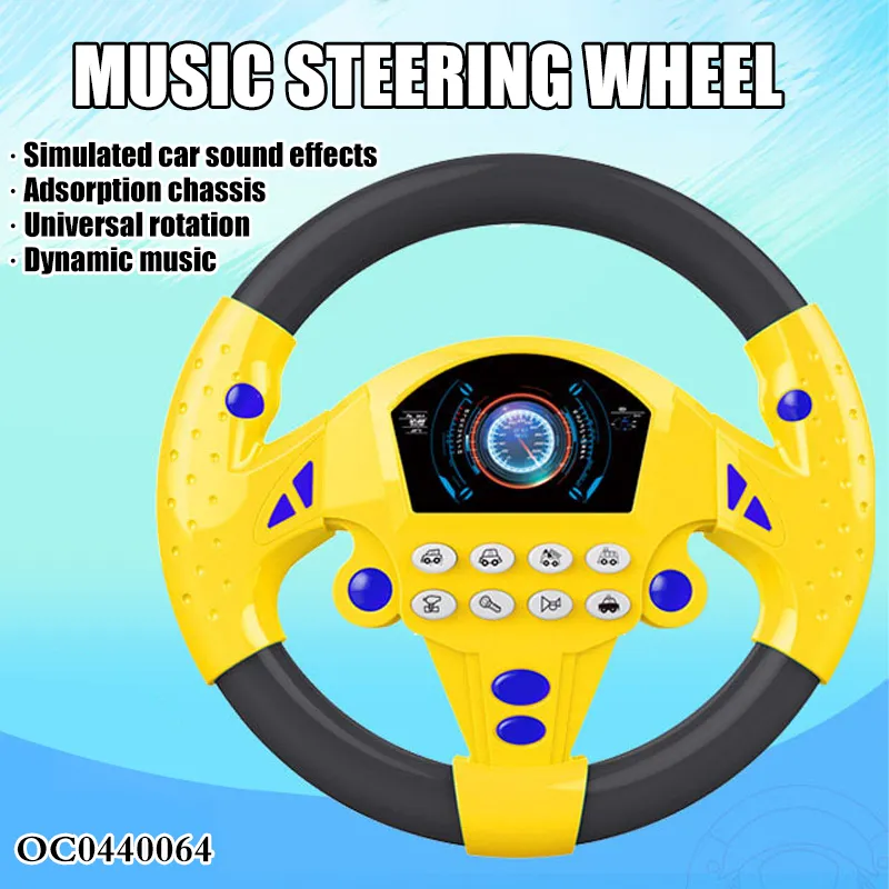 Children Educational Interactive Battery Operated Babies Games Montessori Music Steering Wheel Driving Plastic Toy