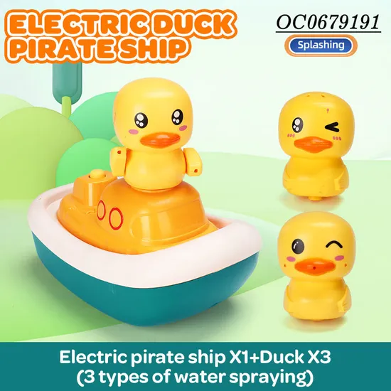 Wholesale Battery Animal Powered Summer Pool Water Spray Game Duck Bath Toys Plastic Bath Duck for Kids