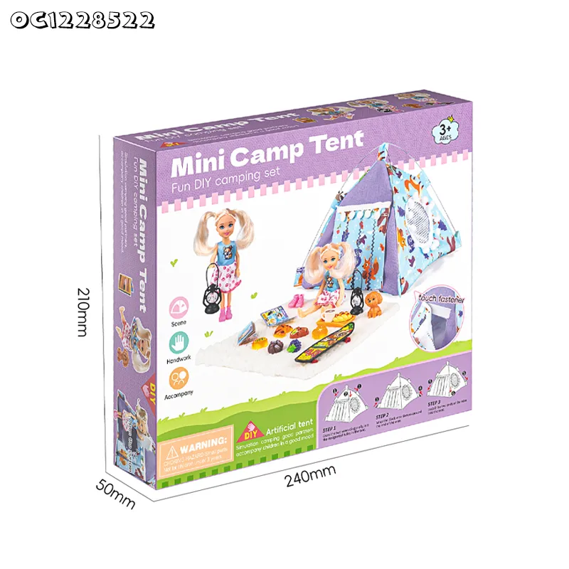 Wholesale Cheap Indoor Child Baby Fashion Doll Set Girls Toys Mini Camp Tent for Kids