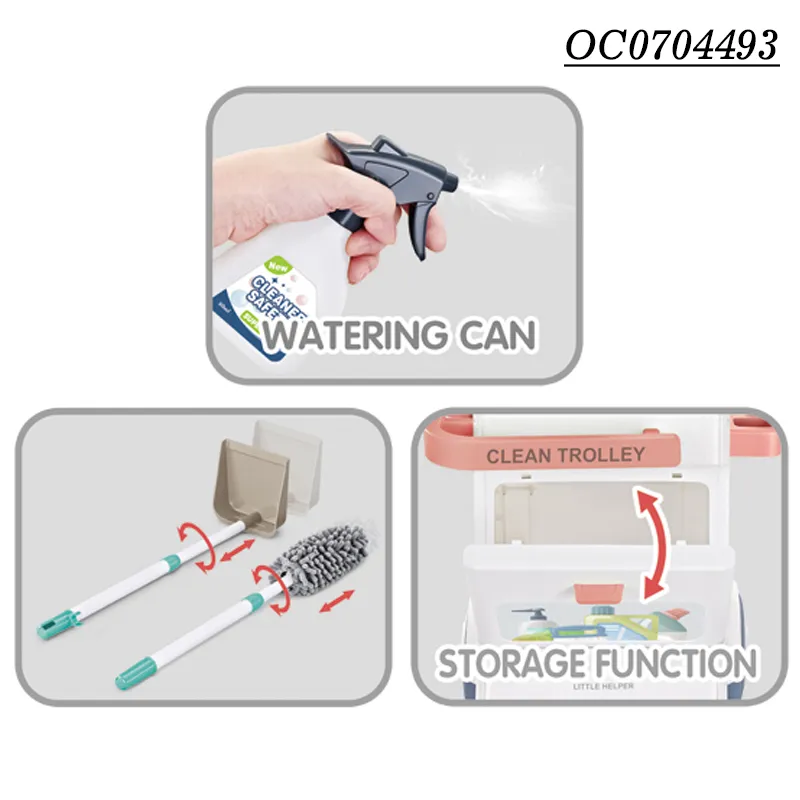 Wholesale Educational Plastic Children House Pretend Play Cleaning Toy Set for Kids