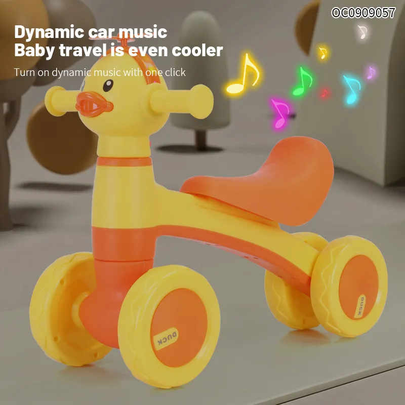 Wholesale Mini Children Duck Baby Balance Bike Ride on Car for Kids with Light Music