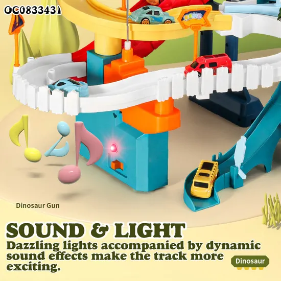 Assembled Scene Electric Powered Slot Car Racing Track Toy with Mini Car