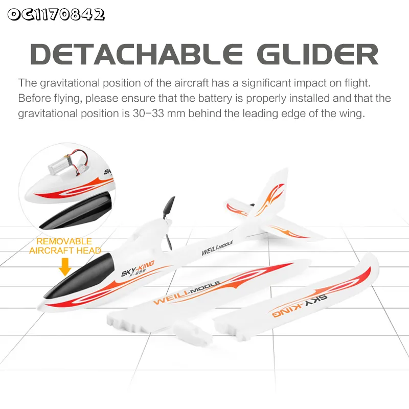 Wholesale Flying 2.4GHz Remote Control RC LED Light Airplane Children Large Foam Planes