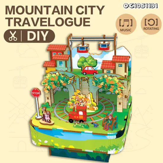 100PCS 2025 The Latest Educational DIY Toy Games Music Box Wooden Jigsaw Puzzles Toy for Kids 6 Years Old Assemble