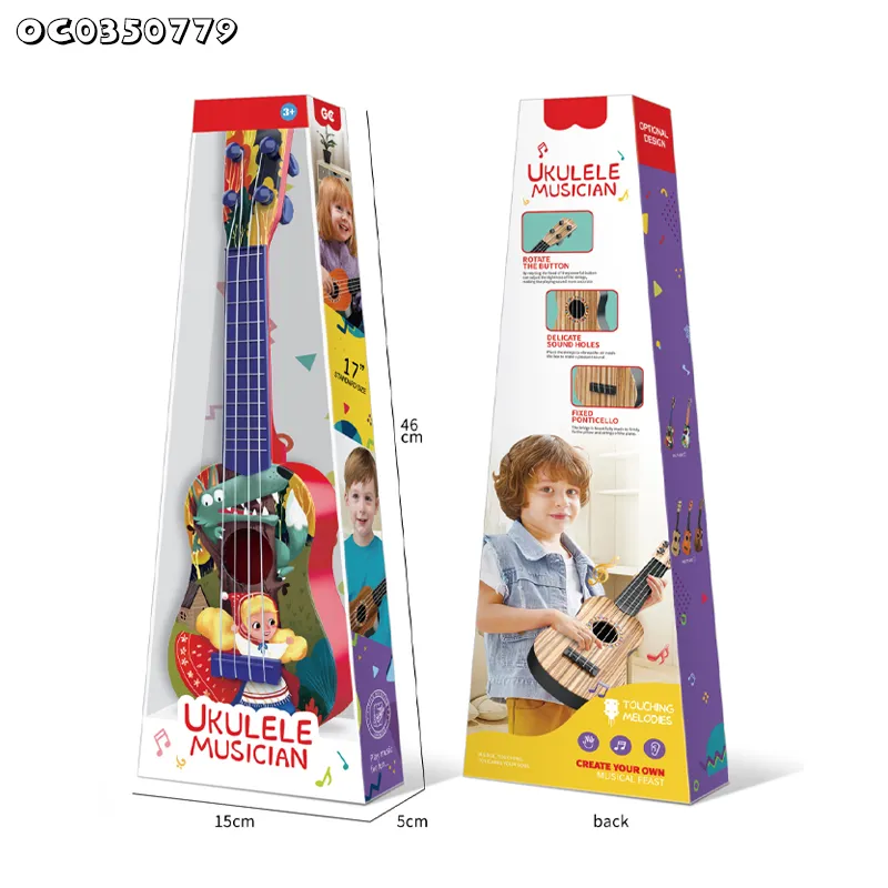 Wholesalers Cartoon Intellectual Children Interactive Musical Instruments Educational Ukulele Guitar Kids