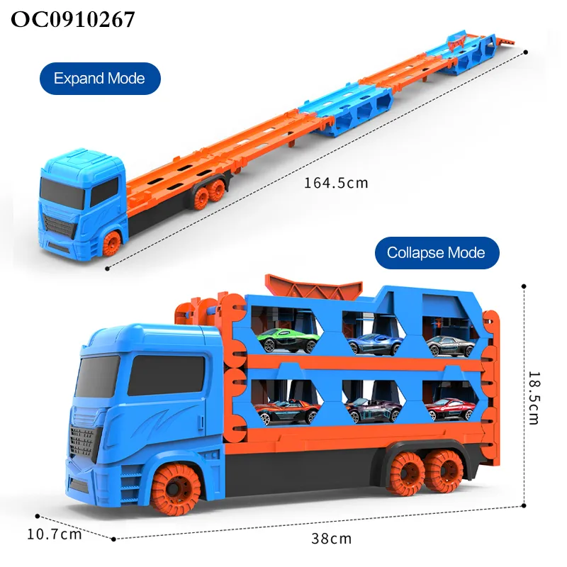 Custom Ejection Fold Metal Transportation Storage Container 3 Layer Truck Model Car Mini Vehicle Toy for Kids Alloy Diecast Toys