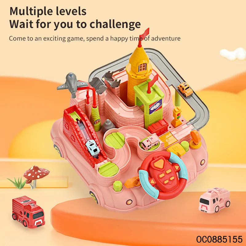 Electronic Board Game Kids Race Tracks for Boys Car Adventure Time Toys with Mini Cars
