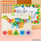 Kindergarten Toy Montessori Early Education Family Wooden Dinosaur Activity Wall Jigsaw Puzzle Game Busy Board Toy