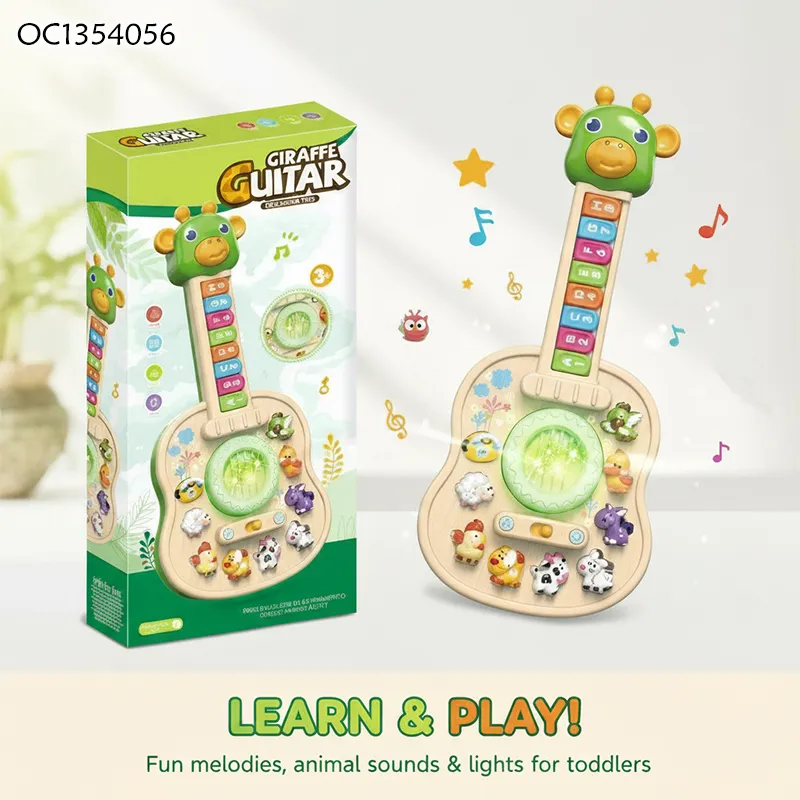 Wholesale Baby Kids Sensory Animal Keyboard Electric Musical Instruments Guitar for Children