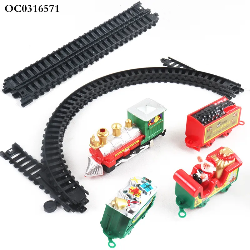 Wholesales Hot Selling Tracking Train Set Electric Toy with Light Music Christmas Gifts New Year Kids Hot Toys for Children
