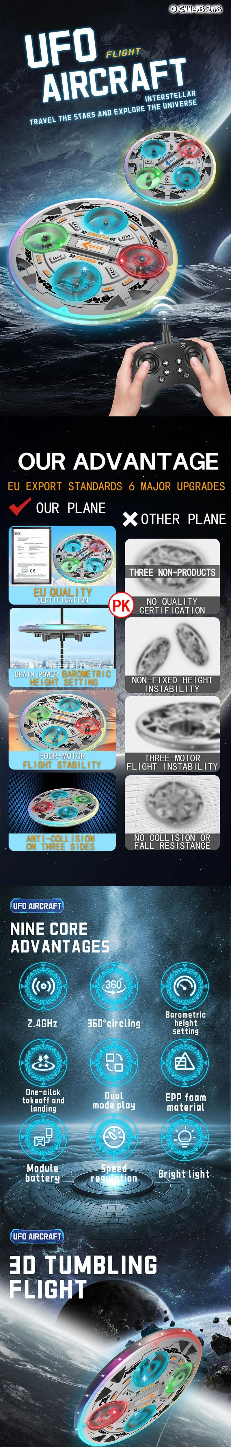 Wholesale Controlled Children DIY RC Remote Control Quadcopter Light up Flying Drone Toys for Kids