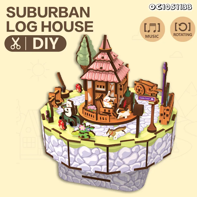 134PCS 3D Wooden Puzzle Music Box Maker DIY Jigsaw Puzzle Board Stem Educational Toy Science Assembly Kits Toy