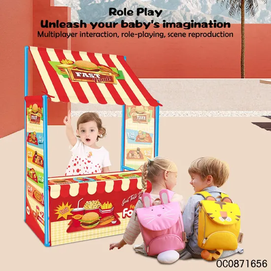 Wholesale Family Role Play Fast Food Shop Design Indoor Play Tent for Children Kids