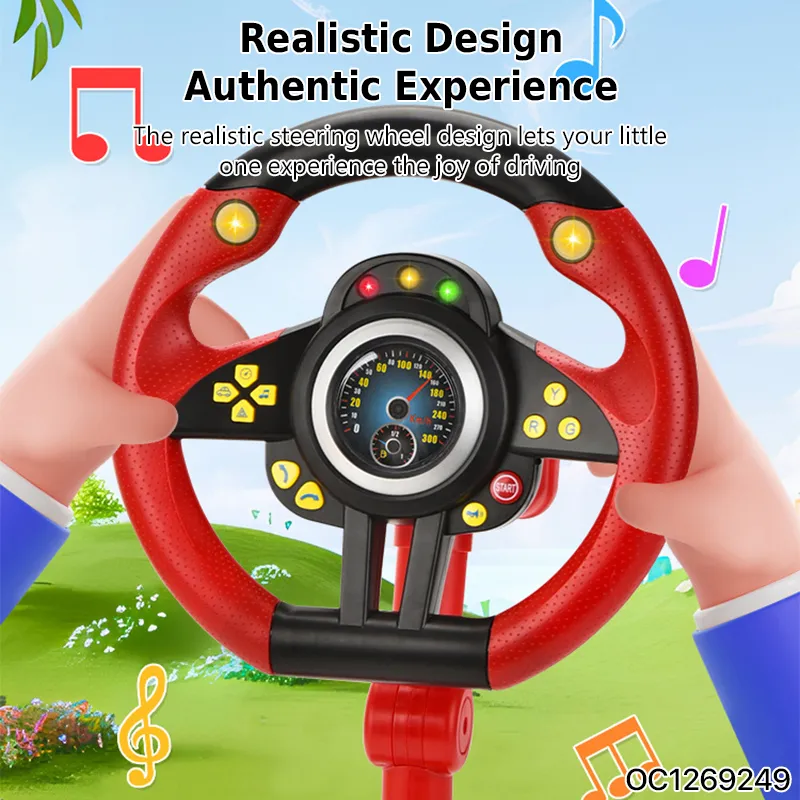 4 Colors Kids Children Electric Interactive Musical Racing Plastic Adventure Steering Wheel Toy for Kids