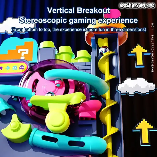 Adventure 360 Automatic Rolling Toy Sliding Ball Car Tower Toy Shooting Rotating Track Toy for Kids Hand Eye Coordination
