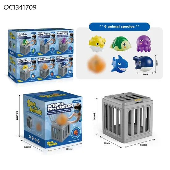 Wholesale Water Spray Floating Rubber 3D Sea Animal Baby Bathing Shower Toy
